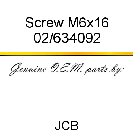 Screw, M6x16 02/634092