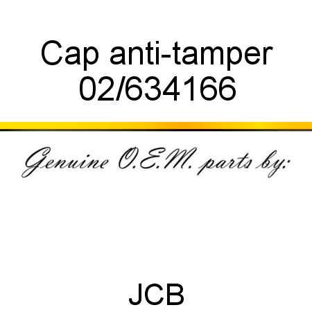 Cap, anti-tamper 02/634166