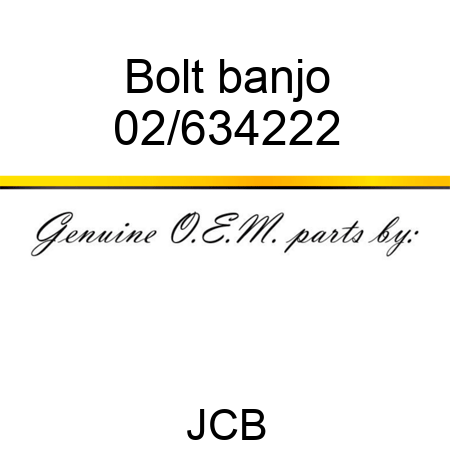 Bolt banjo 02/634222