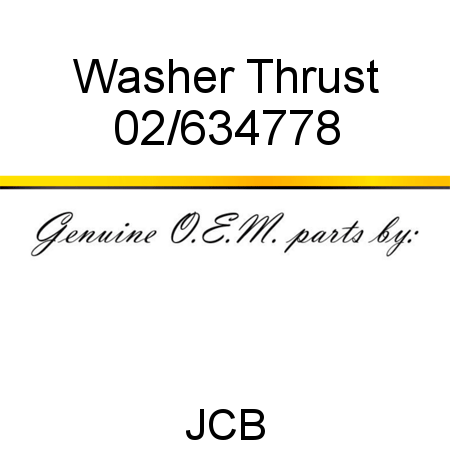 Washer, Thrust 02/634778