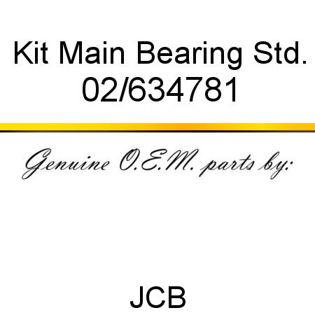 Kit, Main Bearing, Std. 02/634781