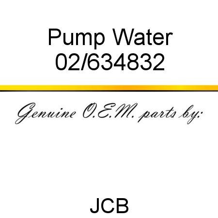 Pump, Water 02/634832