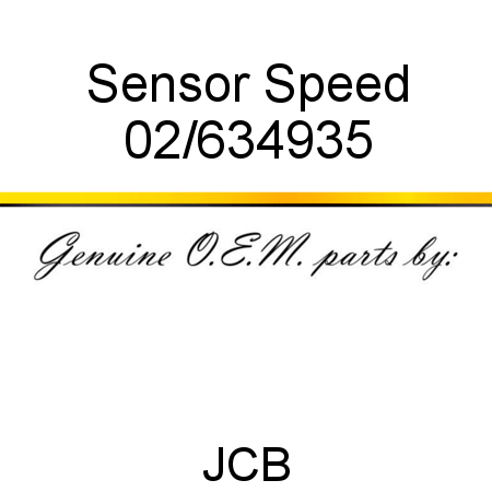 Sensor, Speed 02/634935