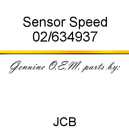 Sensor, Speed 02/634937