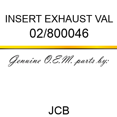 INSERT EXHAUST VAL 02/800046