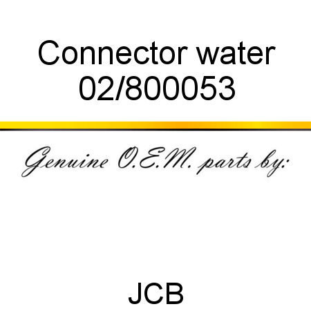 Connector, water 02/800053