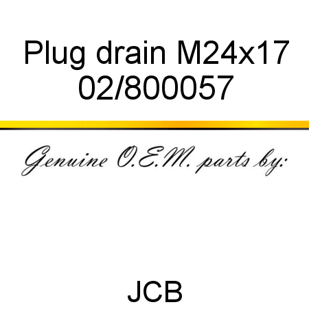 Plug, drain, M24x17 02/800057