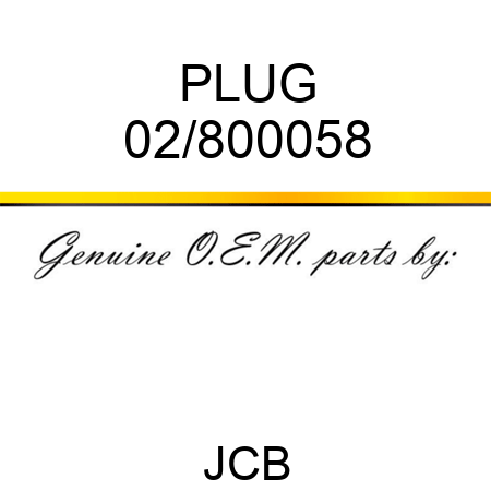 PLUG 02/800058