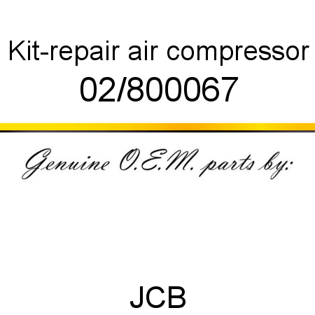 Kit-repair, air compressor 02/800067