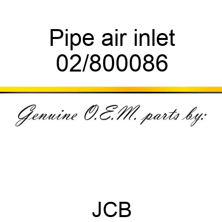 Pipe air inlet 02/800086