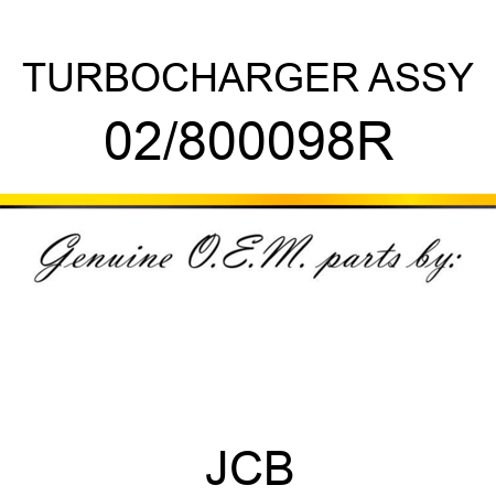 TURBOCHARGER ASSY 02/800098R