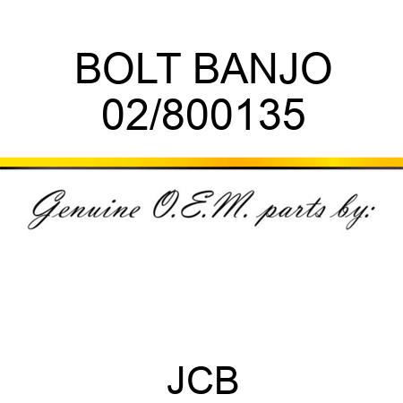 BOLT BANJO 02/800135