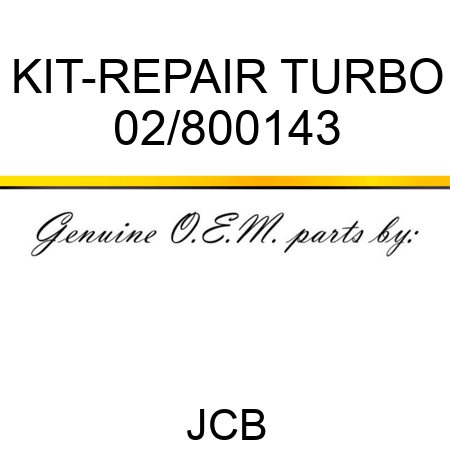 KIT-REPAIR TURBO 02/800143