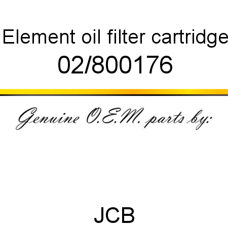 Element, oil filter cartridge 02/800176