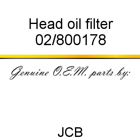 Head, oil filter 02/800178