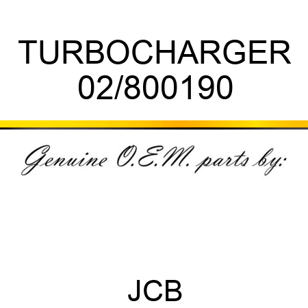 TURBOCHARGER 02/800190