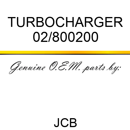 TURBOCHARGER 02/800200