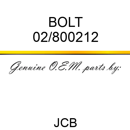 BOLT 02/800212