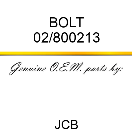 BOLT 02/800213