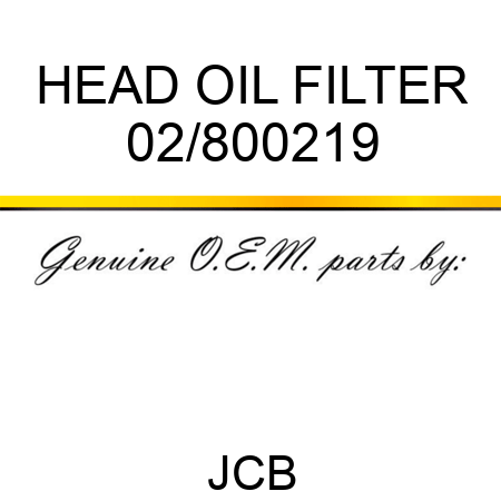 HEAD OIL FILTER 02/800219