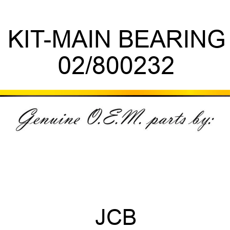 KIT-MAIN BEARING 02/800232