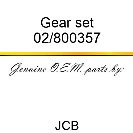 Gear set 02/800357