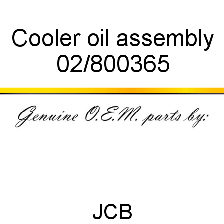 Cooler, oil, assembly 02/800365