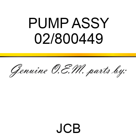 PUMP ASSY 02/800449