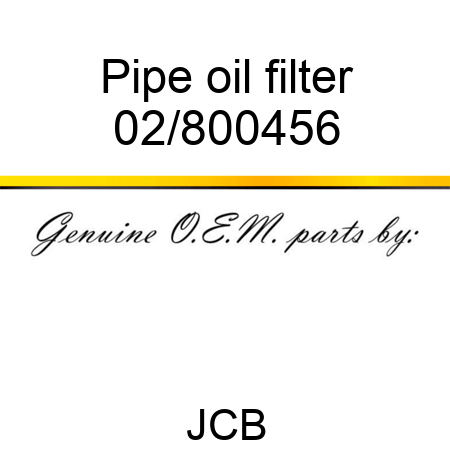 Pipe oil filter 02/800456