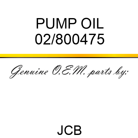 PUMP OIL 02/800475