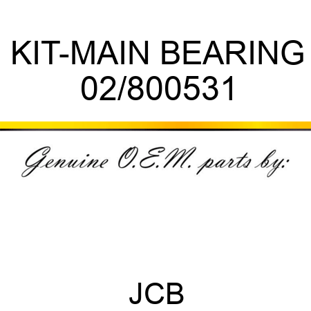 KIT-MAIN BEARING 02/800531