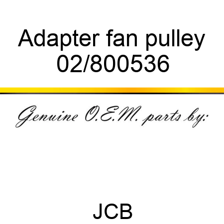 Adapter fan pulley 02/800536