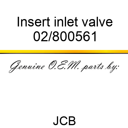 Insert inlet valve 02/800561