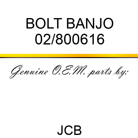 BOLT BANJO 02/800616