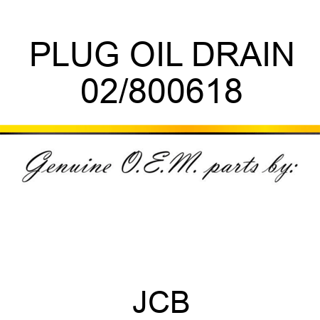 PLUG OIL DRAIN 02/800618