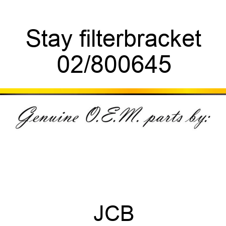 Stay filterbracket 02/800645