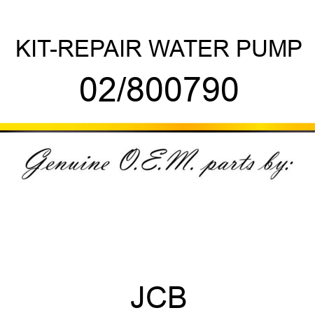 KIT-REPAIR WATER PUMP 02/800790