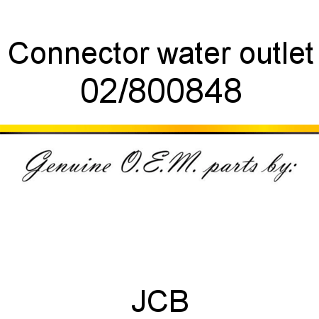 Connector, water outlet 02/800848