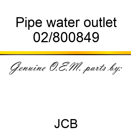 Pipe water outlet 02/800849