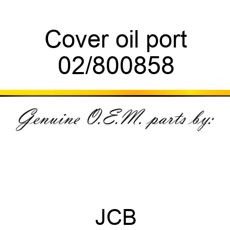 Cover oil port 02/800858