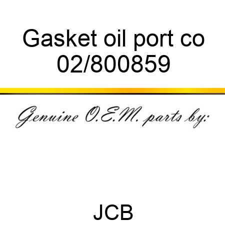 Gasket oil port co 02/800859