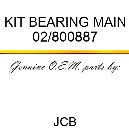 KIT BEARING MAIN 02/800887