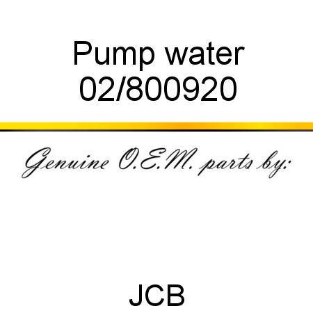 Pump water 02/800920