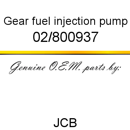 Gear, fuel injection pump 02/800937