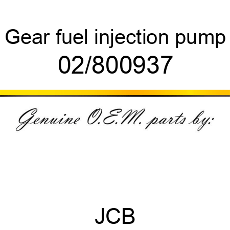 Gear, fuel injection pump 02/800937