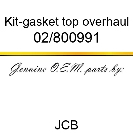 Kit-gasket, top overhaul 02/800991