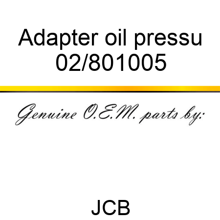 Adapter oil pressu 02/801005