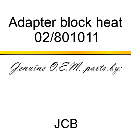 Adapter block heat 02/801011