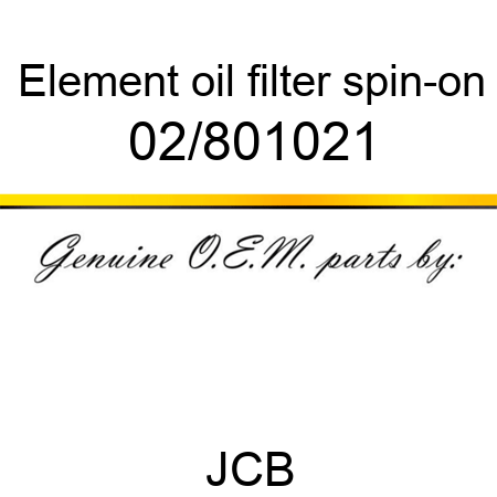 Element, oil filter, spin-on 02/801021