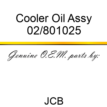 Cooler Oil Assy 02/801025